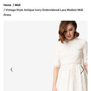 Unique Vintage antique ivory midi dress